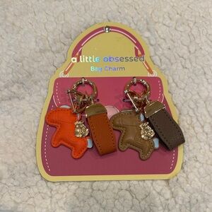 A little obsessed horse bag charm set nwt
